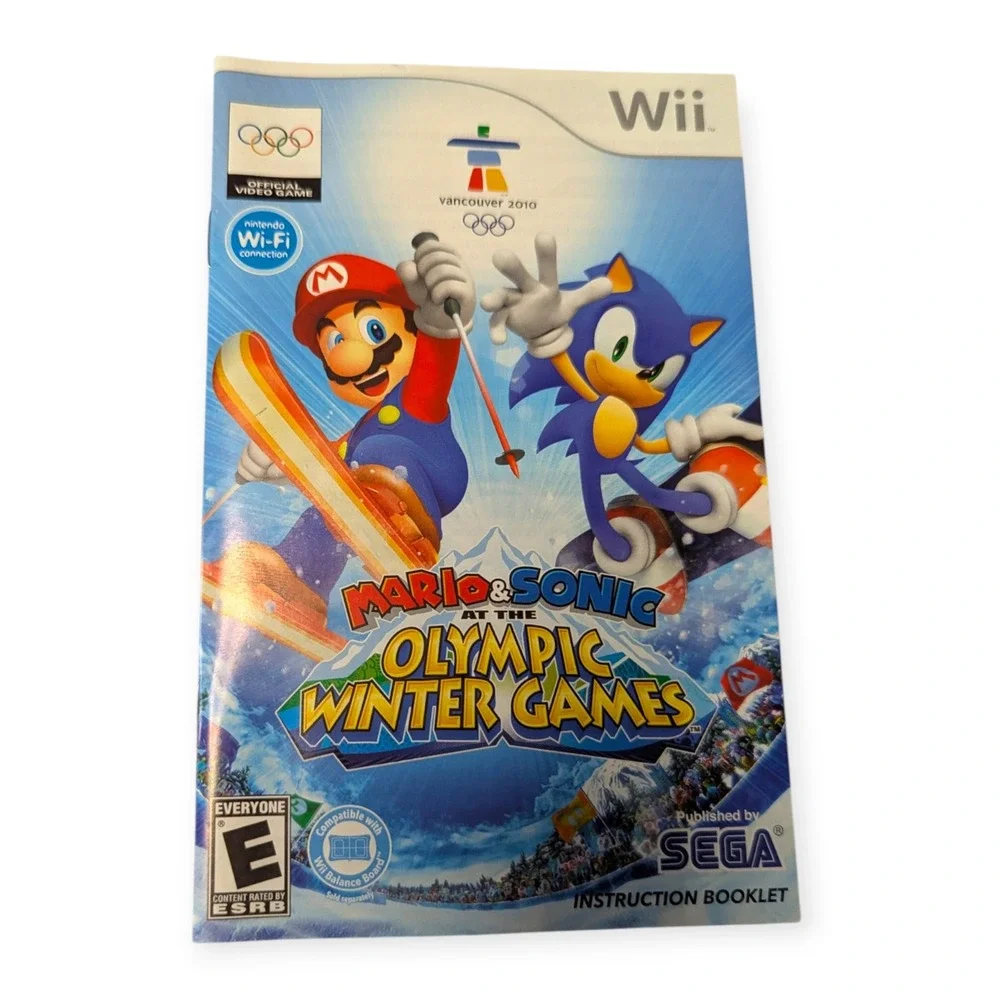 Nintendo Wii Mario & Sonic Olympic Games Bundle Beijing 2008 Vancouver 2010 SEGA
